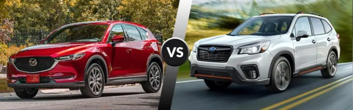 Mazda CX-5 vs Subaru Forester safety ratings