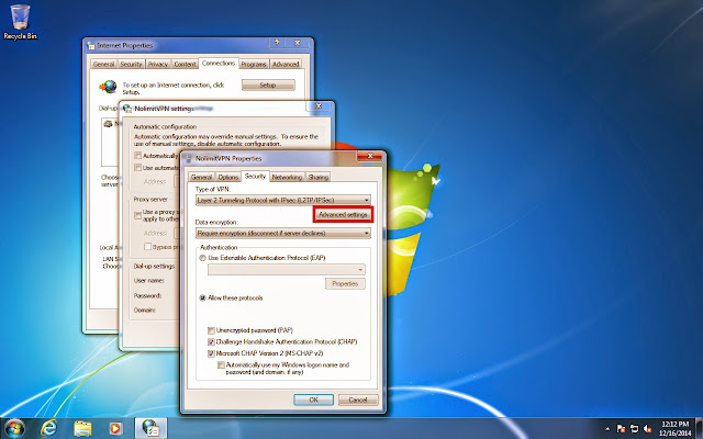 Cara Setting Pengaturan Internet VPN Windows 7